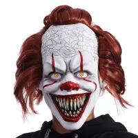 C/Miracle IT Stephen King Clown Halloween Joker Mask Movie Theme Latex Adult Full Face Horror Party Masks For Cosplay Costume Masquerade
