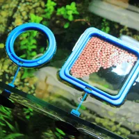 Nicrew Aquarium Feeding Ring Fish Tank Floating Food Tray Feeder Square Circle Accessory Water Plant Buoyancy Suction Cup