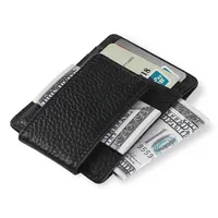 High quality cow pebbled leather men business money clips fashion card case card package