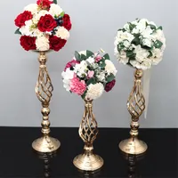 60cm Wedding Twist candlestick Wedding props Road Lead Iron metal candle holder flower canterpiece table decoration for party house festival