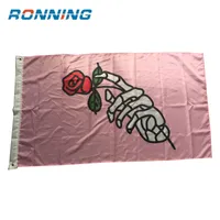 الوردي 150x90cm 3X5FT مخصص روز العلم معلق الإعلان الطباعة الرقمية البوليستر والأعلام واللافتات، ومن المورد المهنية