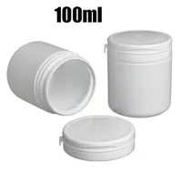 20 adet 100 ml Beyaz PE Plastik Kavanoz, Hap / Toz / Vitamin / Şeker Tutucu, Katı Şişe, Yırtılma Kapaklı Boş Ambalaj Kapları