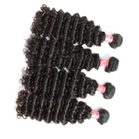 Bella Hair® 8-30 Braziliaanse Virgin Haarbundels Diepe Golf Hairsweaves Dubbele inslag Onverwerkte natuurlijke kleur