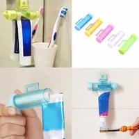 Plastic Rolling Squeezer Tube Partner Holder with Hanging Sucker Toothpaste Dispenser Bathroom Accessories dispensers