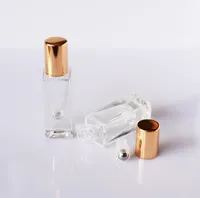 Kare Cam Silindir Şişe Parfüm Merdane Konteyner DIY Parfüm Şişeleri Güzellik Dudak Bakımı boşaltın 6ml Şişeleri Roll-On Boş Ambalaj