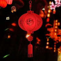 Non Woven Fabrics Sorte Felicidade auspicioso Lanterna de suspensão chinesa Knot Tassel Wedding Room Decoration