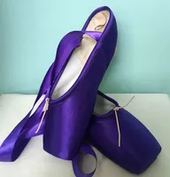 2018 뜨거운 아이와 발레 성인 pointe 댄스 신발 숙녀 전문 블랙 발레 포인트 댄스 신발 리본 신발 여성