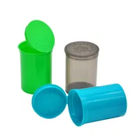 Nuovo design di plastica 19 Dram vuoto Squeeze Pop Top Dry Herb Box Pill Box Case Vacuum Airtight Secret Stash Containers Stoccaggio ermetico