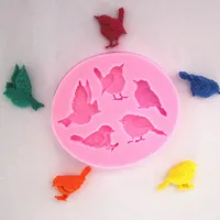 Yüksek Kaliteli Silikon Kek Kalıp Yeni Tasarım 1 ADET 3D 5 Kuşlar Sevimli Kuş Çikolata Sabun Kalıp Pişirme Kek Dekorasyon Aracı DIY Kek Kalıpları