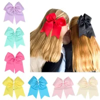 Meninas Sólidos clipe de fita de gorgorão arcos de cabelo com elástico de cabelo Ties Cheerleading Bobbles Acessórios de cabelo