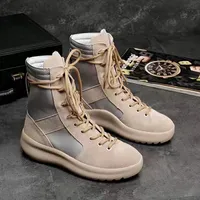 hot KANYE Marke hohe Stiefel beste Qualität Gottesfurcht Top Militär Turnschuhe Hight Armee Stiefel Herren und Damen Mode Schuhe Martin Stiefel 38-45