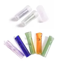 Glass Joint Holder Roll Paper Cones Cigarette Tips Breakage-proof Individual Package Clear Borosilicate Glass Smoking Tube Pipe