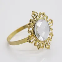 Ny Gold-Clear Servett Ring för bröllopsfest Hotell Bankett Middag Dekor 1-50