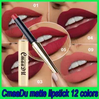 CmaaDu 12 colori Matte Lipstick Lip Waterproof Makeup Lipstick Stick Maquiagem con tubo di forma Bullet Gold