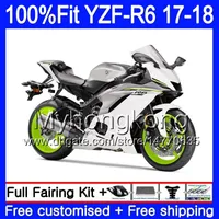 Injektionssats för Yamaha YZF600 YZF R6 YZF 600 YZF-R6 17 18 Glansfärg Hot 248HM.36 YZF R 6 YZF-600 YZFR6 2017 2018 Fairing Body + 7Gifts
