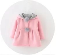 아기 소녀 코트 겨울 봄 아기 소녀 공주 코트 자켓 토끼 귀 까마귀 캐주얼 겉옷 여자 유아 의류