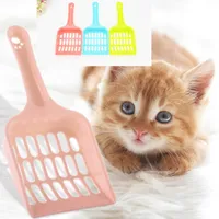 En ucuz Plastik kedi kumu kepçe taşınabilir kedi temizleme kürek Köpek Pet Poop atık Scooper Temizlemesi kolay 5 renk seçmek için