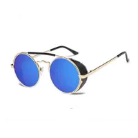 Cool Round sunglasses for women Steampunk glasses color film reflective frog mirror personalized sunglasses wind sunglasses210U