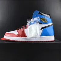 2020 Fearless High Basketball Shoes 1s Blue Red White Patent Leather 2019 Designer Mens Women High Athletic Sport Sneaker CK5666-100