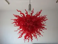 100% Mouth Сгорел CE UL боросиликатного стекла Murano Чихули Art Китайский Красный стекла Люстра подвеска лампа
