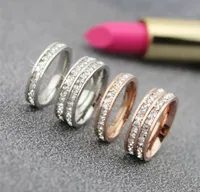 Designer Rings met Diamanten Love Ring Trouwring 316L Rvs Stell Crystal Finger Rings Fit 5 # tot 10 # Voor Vrouwen Sieraden Party Gift
