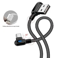 Лучше использовать двойной локоть Type-C Micro USB-кабели быстрого заряда 90 градусов кабель с светом для Samsung Huawei кабель для зарядного устройства для телефона AllMobile