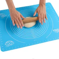 Estera de silicona para hornear engrosamiento harina Rolling Scale Mat amasamiento masa almohadilla para hornear pastelería Rolling Mat Bakeware Liners 40X30 cm
