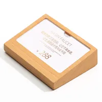 7x10cm Name Card Display Block Wood Table Sign Price Tag Display Stand Acrylic Label Photo Frame Plate Slope Wood Block Frame