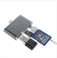 4 in 1 USB3.1 Type-c Super Thin Micro SD Memory Card Reader for Phone/computer 4 colors