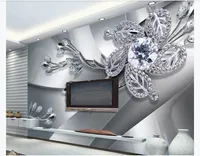 Индивидуальные 3d настенные обои фото обои Cool Metal Textured Diamond 3D Ювелирные Изделия Гостиная ТВ Фон Фреска обои для стен