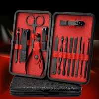 18pcs Pro Manicure Set ferramenta Nails Clipper para toda a extensão Pedicure set Kit Utility Tesoura Pinça Faca Ferramentas da arte do prego kits DHL grátis