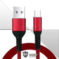 Micro USB-data 2.4a High Speed ​​Charger Cloth Braided Wire Data Cable Snabb Laddare för Samsung Not 10 Plus S10e Huawei Noey