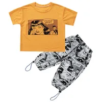 2020 Mode Jungen Anzüge Sommer Casual Kids Anzüge Cartoon Kurzarm T-shirt + Harem Pants 2pcs / set Kinder Designer Kleidung Jungen B1344