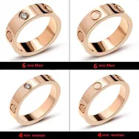 Love Screy Pierścień Pierścień Męskie Klasyczne luksusowe projektant biżuterii Kobiety tytanowe stalowe złota złota srebrna róża nigdy nie zanikała miłośnicy Pierścień Pierścień Pierścień Prezent Rozmiar 5-11