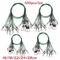 100pcs/lot 5 Sizes Mixed 16cm-28cm Anti-bite Steel Wire Fishing Lines Stainless Snaps & Swivels Pesca Tackle Accessories BL_45