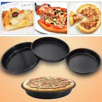 6/7/8/9/10 Zoll Pizza Teller runde Teller Pizza-Wannen-Behälter Food Grade Carbon Steel Antihaft-Form-Backen-Werkzeug Backform Pan VT0874