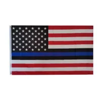 Banderas 6styles Blue Line EE.UU. Policía 3x5Fts Thin Blue Line EE.UU. Bandera Negro Blanco Y Bandera Azul Americana de Oficiales de la Policía GGA3465-8