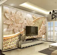 modern wallpaper for living room European jewelry 3D background wall modern living room wallpapers
