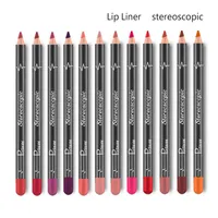 Pudaier 12 Farben Wasserdichte Lip Liner Langlebige Matte Make-Up Set Lipliner Pencil Stereoscopic Makeup Tool Lip Bleistifte