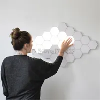 Quantum Lampada parete di tocco ha condotto le lampade di illuminazione esagonale sensibile notte esagoni magnetici Light Touch modulare creativo decorazione della parete lampara