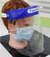 얼굴 방패 마스크 제조 업체 클리어 에코 애완 동물 투명 플라스틱 재사용 가능한 보호 안티 스플래시 및 안개 얼굴 방패 마스크 스폰지