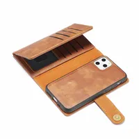 DG.Ming 3 Fold 2in1 Съемный кожаный кошелек для бумажника для iPhone 13 Mini Pro 12 11 XR XS MAX X 8 7 6 плюс магнитный съемный съемный флип крышка карты слот модный бизнес