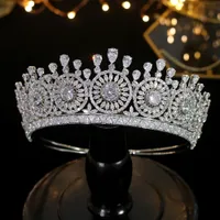 Klassische neue Hochzeit, Haarschmuck Kopfschmuck elegant Zirkoniumdioxidkristalls Tiara Brautkrone hochwertigen Schmuck Luxus Krone