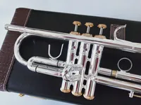 Yeni Bach Trompet En İyi Kalite LT197S99 Trompet B Düz Gümüş Kaplama Profesyonel Trompet Müzik Enstrümanları Hediye