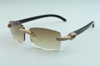 2020 جديد الرجال والنساء نفس النظارات الشمسية نظارات الماس الكامل T3524012-26 الفاخرة بلا حدود الطبيعية الأسود القرن سلاح الإطار