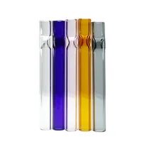 colroful thick pyrex 4inch One Hitter Bat Cigarette Holder Glass Steamroller Pipe filters for tobacco dry herb oil burner hand pipe