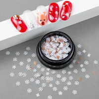 3/9 Stil Nail Art Snowflake White Glitter Scheibe Zubehör DIY 3D spitzt Dekoration Werkzeug Gel UV Polish Sequin Weihnachten Maniküre