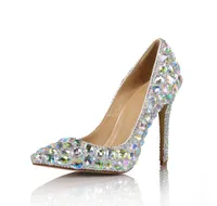 New Crystal Rhinestone Shiny High Heel Female Lady's Women Bridal Evening Prom Party Club Bar Wedding Bridesmaid Shoes