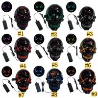 Halloween Mask LED Purge Mask Light Up Scary Skull Glow Masks For Adult Kids Halloween Rave Party Masks 10 Colors ZZA1181-1