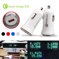 QC3.0 Fast Car Charger Adapter LED 5V/3A USB Quick Charger 9V/2A 12V/1.5A Quick Car Charger High Quality